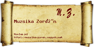 Muzsika Zorán névjegykártya